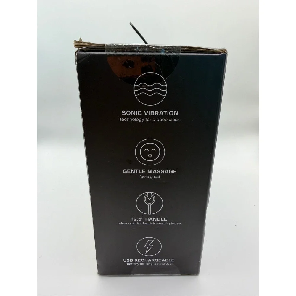 BlackWolf Sonic Scrubber Vibrating Face Body Brush SSRB1006 Charcoal Silicone